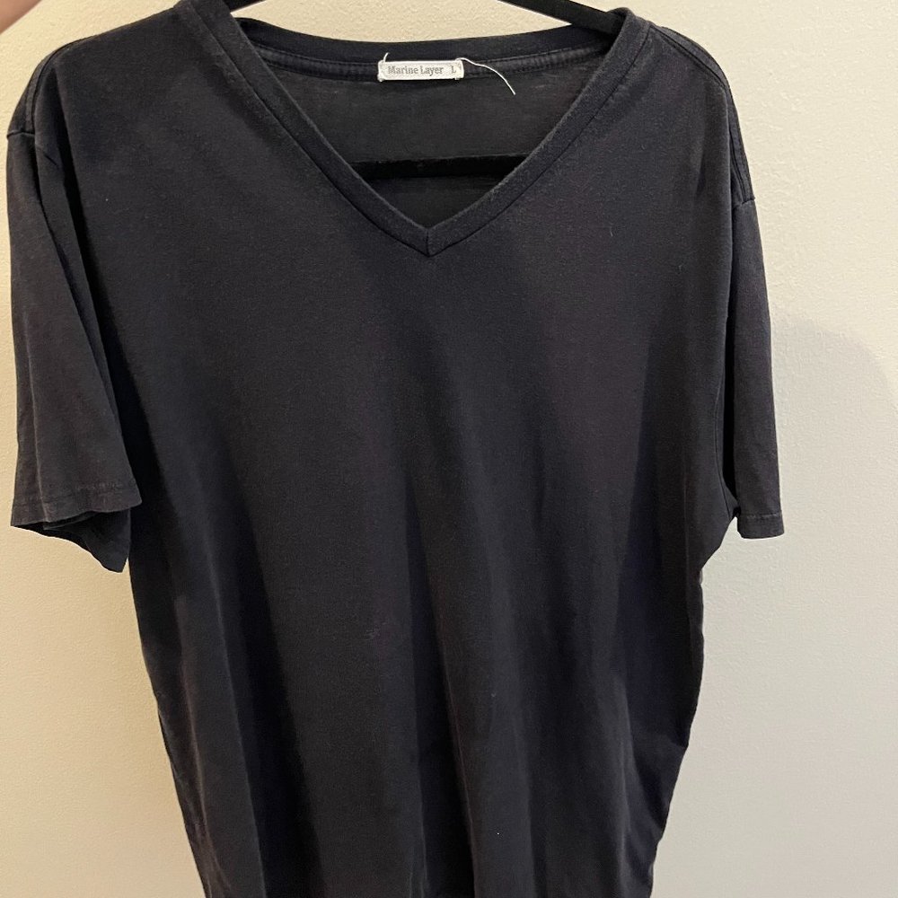 Mens Large Marine Layer Dark Gray T-Shirt